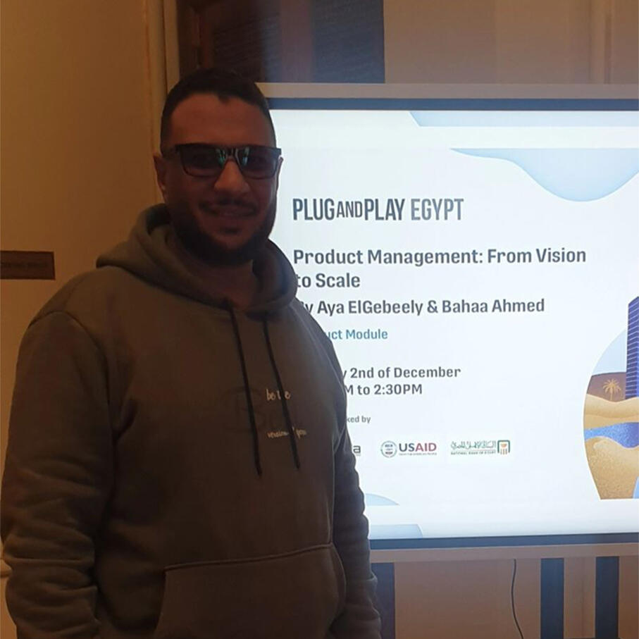 Ahmed Yehia Seif attending Plug and Play Africa 2025 innovation platform