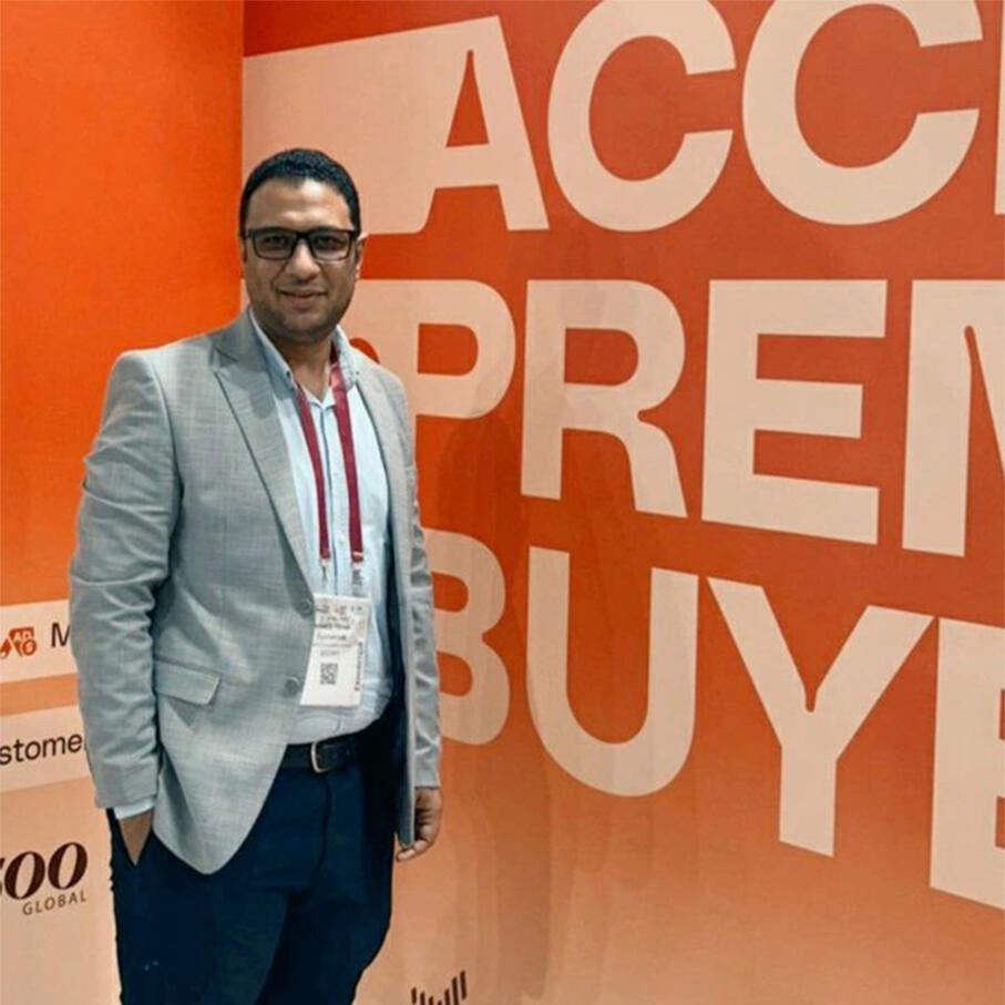 Ahmed Yehia Seif at Egy Beauty Africa 2025 exhibition in Cairo